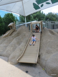 Okay, a slide made out of rollers.  Very cool.