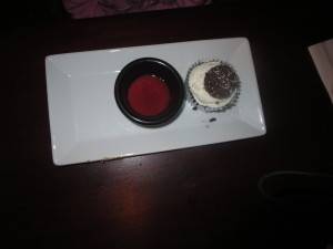 This was Elspeth's dessert - a spaghetti and meatball cupcake.