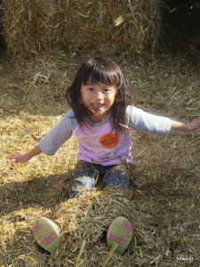 Of course, she had to bury herself in the hay.