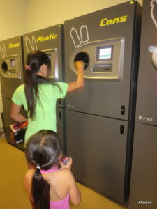 Oh, and the girls had fun using the can recycling machines.