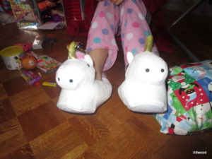 The slippers marked the beginning of the unicorn Christmas.